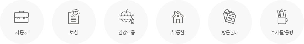 자동차,보험, 건강식품, 부동산, 방문판매, 수제품/공방